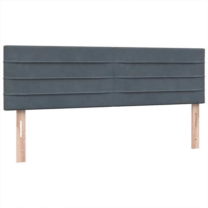 Pat box spring cu saltea, gri închis, 140x210 cm, catifea WALTI
