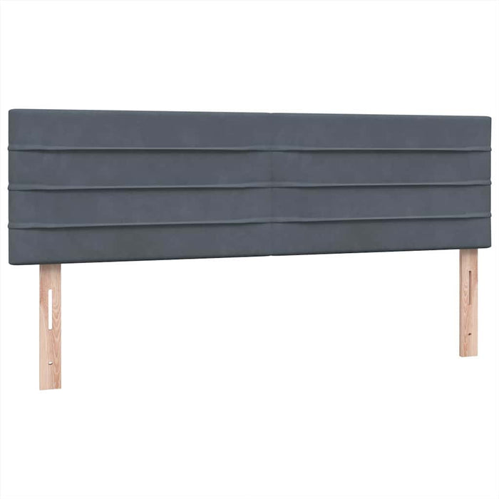 Pat box spring cu saltea, gri închis, 160x210 cm, catifea WALTI