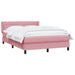 Pat box spring cu saltea, roz, 160x210 cm, catifea - WALTI WALTI