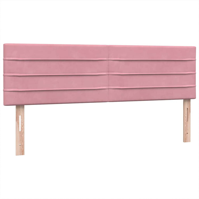 Pat box spring cu saltea, roz, 160x210 cm, catifea - WALTI WALTI