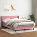 Pat box spring cu saltea, roz, 160x210 cm, catifea - WALTI WALTI