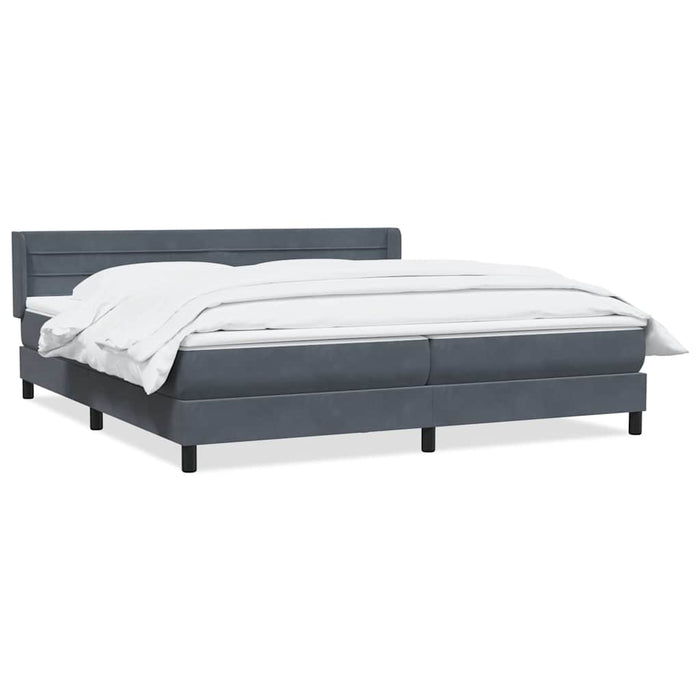 Pat box spring cu saltea, gri închis, 180x210 cm, catifea - WALTI WALTI