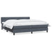 Pat box spring cu saltea, gri închis, 180x210 cm, catifea - WALTI WALTI
