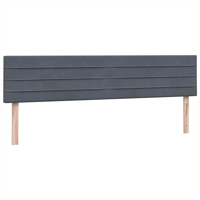 Pat box spring cu saltea, gri închis, 200x210 cm, catifea WALTI