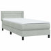 Pat box spring cu saltea, gri deschis, 90x220 cm, catifea - WALTI WALTI
