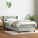 Pat box spring cu saltea, gri deschis, 90x220 cm, catifea - WALTI WALTI