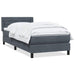 Pat box spring cu saltea, gri închis, 90x220 cm, catifea - WALTI WALTI