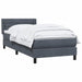 Pat box spring cu saltea, gri închis, 90x220 cm, catifea - WALTI WALTI