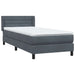 Pat box spring cu saltea, gri închis, 90x220 cm, catifea - WALTI WALTI