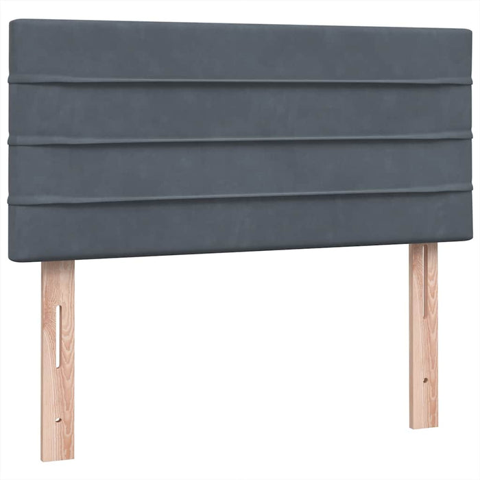 Pat box spring cu saltea, gri închis, 90x220 cm, catifea - WALTI WALTI