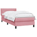 Pat box spring cu saltea, roz, 90x220 cm, catifea - WALTI WALTI