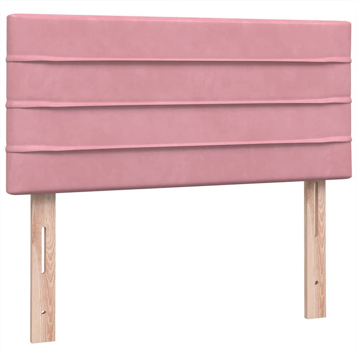 Pat box spring cu saltea, roz, 90x220 cm, catifea - WALTI WALTI