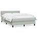 Pat box spring cu saltea, gri deschis, 160x220 cm, catifea - WALTI WALTI