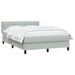 Pat box spring cu saltea, gri deschis, 160x220 cm, catifea - WALTI WALTI