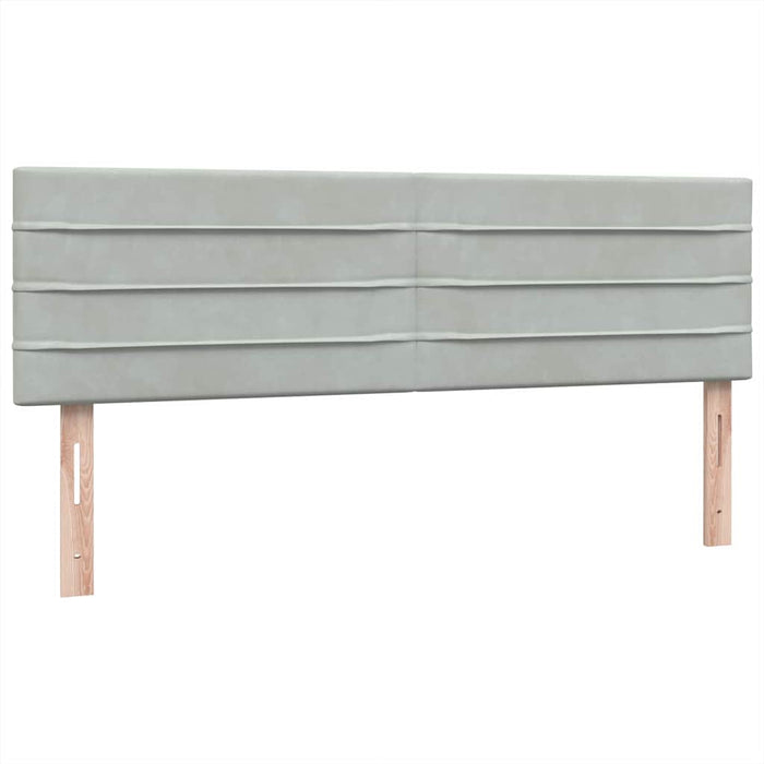 Pat box spring cu saltea, gri deschis, 160x220 cm, catifea - WALTI WALTI