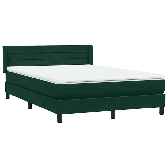 Pat box spring cu saltea, verde închis, 160x220 cm, catifea - WALTI WALTI