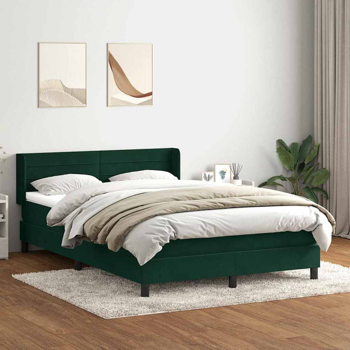 Pat box spring cu saltea, verde închis, 160x220 cm, catifea - WALTI WALTI