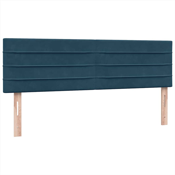 Pat box spring cu saltea, albastru închis, 160x220 cm, catifea WALTI