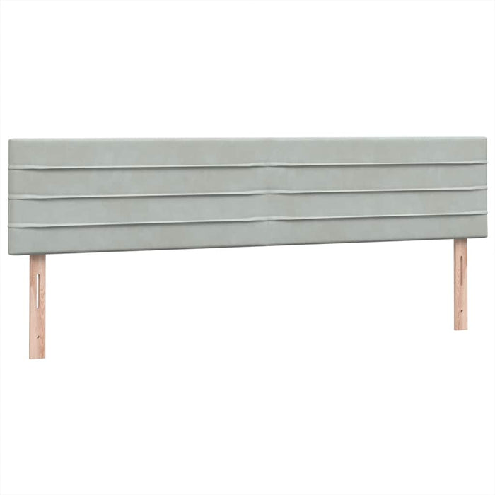 Pat cu arcuri cu saltea gri deschis 180x220 cm catifea WALTI