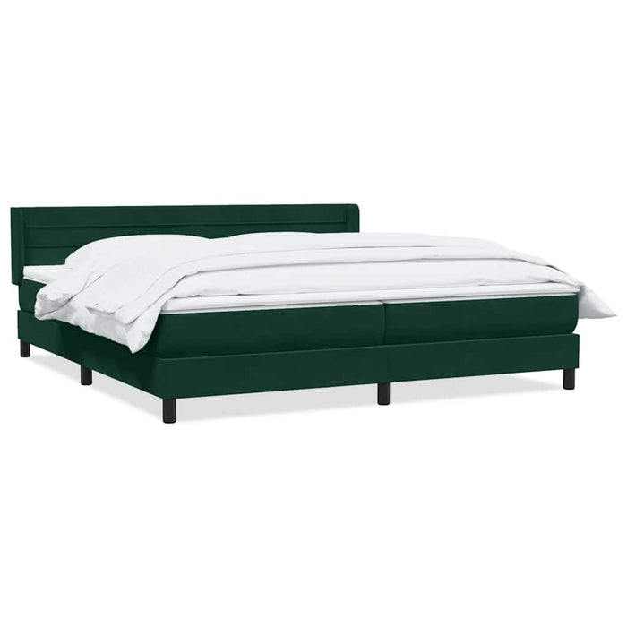 Pat box spring cu saltea, verde închis, 180x220 cm, catifea - WALTI WALTI