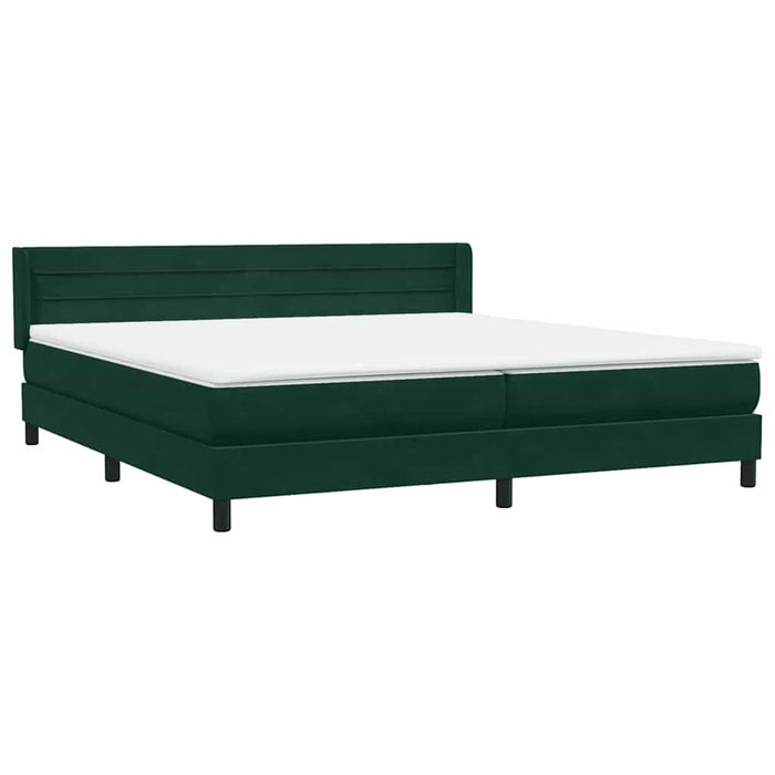 Pat box spring cu saltea, verde închis, 180x220 cm, catifea - WALTI WALTI