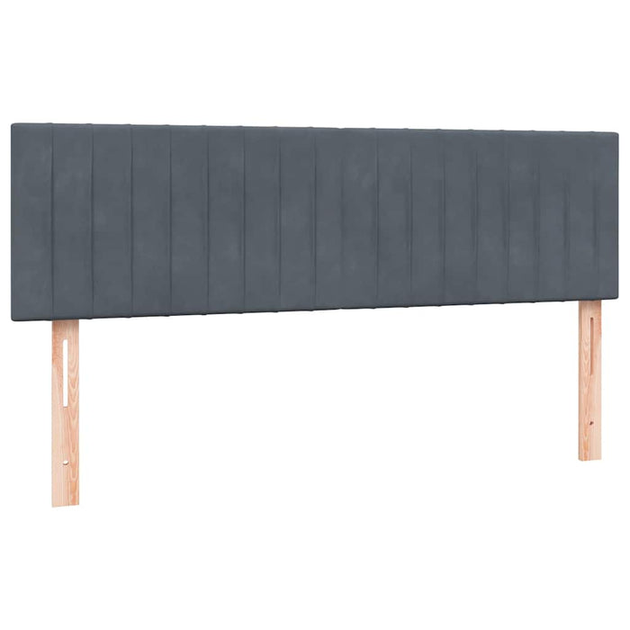 Pat box spring cu saltea, gri închis, 140x210 cm, catifea WALTI