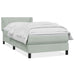 Pat box spring cu saltea, gri deschis, 80x220 cm, catifea - WALTI WALTI