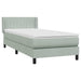 Pat box spring cu saltea, gri deschis, 80x220 cm, catifea - WALTI WALTI