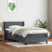 Pat box spring cu saltea, gri închis, 80x220 cm, catifea - WALTI WALTI
