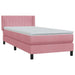 Pat box spring cu saltea, roz, 80x220 cm, catifea - WALTI WALTI