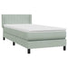 Pat box spring cu saltea, gri deschis, 90x220 cm, catifea - WALTI WALTI