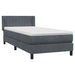 Pat box spring cu saltea, gri închis, 90x220 cm, catifea - WALTI WALTI