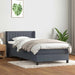 Pat box spring cu saltea, gri închis, 90x220 cm, catifea - WALTI WALTI