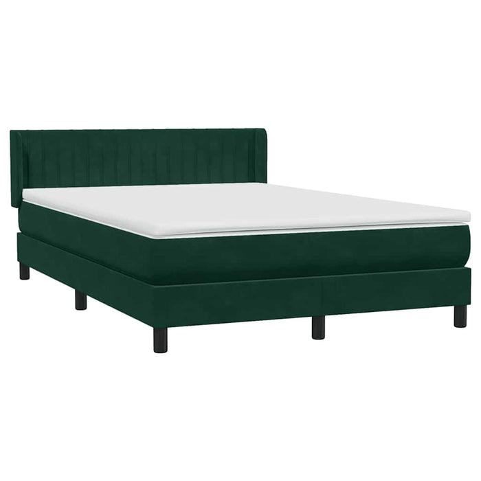 Pat box spring cu saltea, verde închis, 160x220 cm, catifea - WALTI WALTI