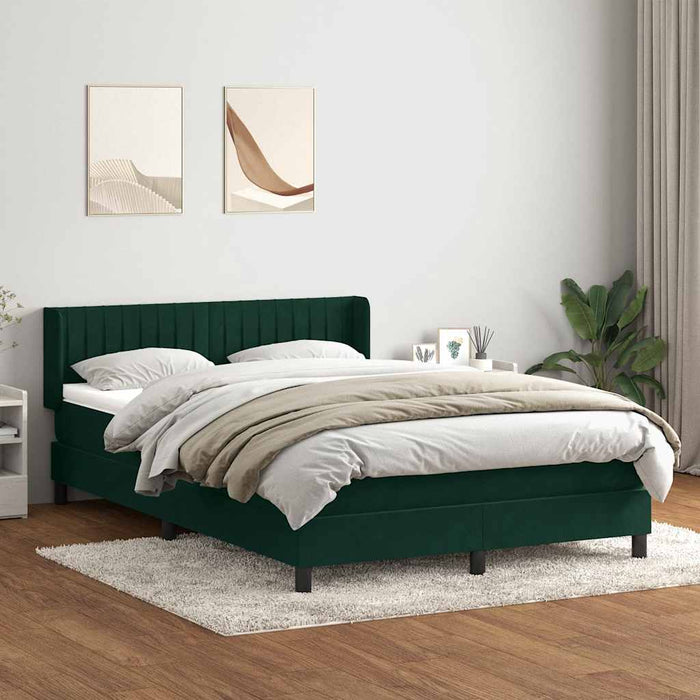 Pat box spring cu saltea, verde închis, 160x220 cm, catifea - WALTI WALTI