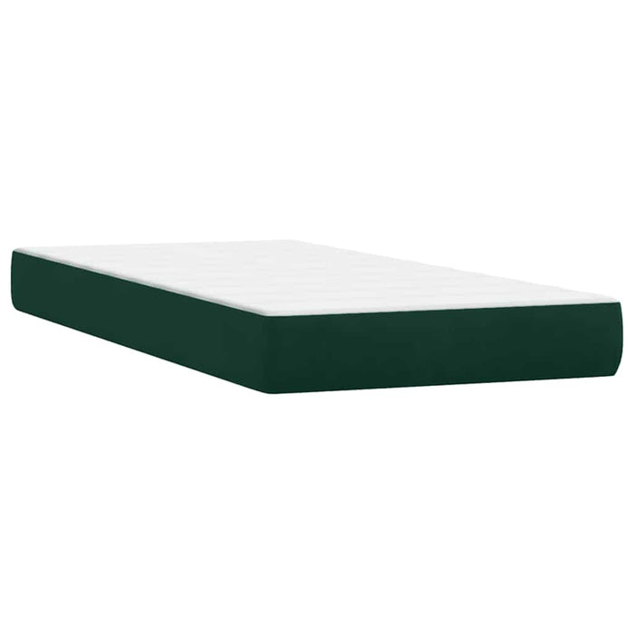 Pat box spring cu saltea, verde închis, 180x220 cm, catifea WALTI