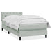 Pat box spring cu saltea, gri deschis, 80x210 cm, catifea - WALTI WALTI