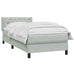 Pat box spring cu saltea, gri deschis, 80x210 cm, catifea - WALTI WALTI