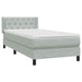 Pat box spring cu saltea, gri deschis, 80x210 cm, catifea - WALTI WALTI