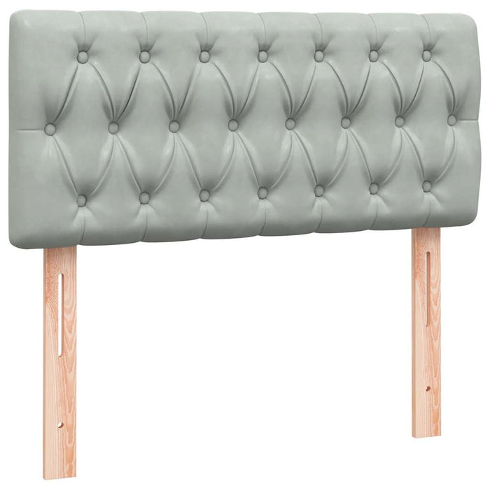 Pat box spring cu saltea, gri deschis, 80x210 cm, catifea - WALTI WALTI