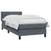 Pat box spring cu saltea, gri închis, 80x210 cm, catifea - WALTI WALTI
