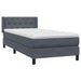 Pat box spring cu saltea, gri închis, 80x210 cm, catifea - WALTI WALTI