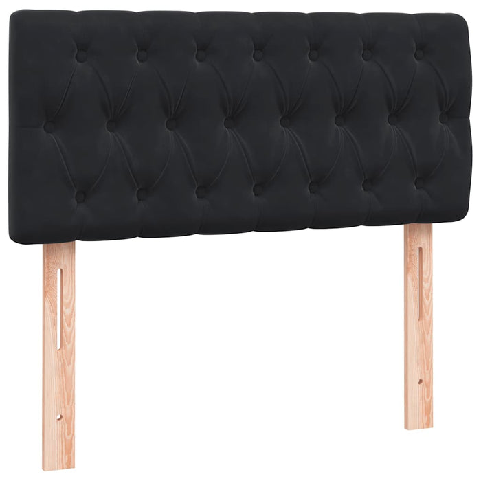 Pat box spring cu saltea, negru, 90x210 cm, catifea WALTI