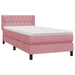 Pat box spring cu saltea, roz, 90x210 cm, catifea - WALTI WALTI