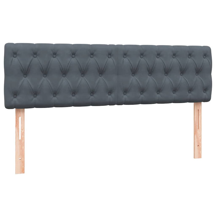 Pat box spring cu saltea, gri închis, 140x210 cm, catifea WALTI