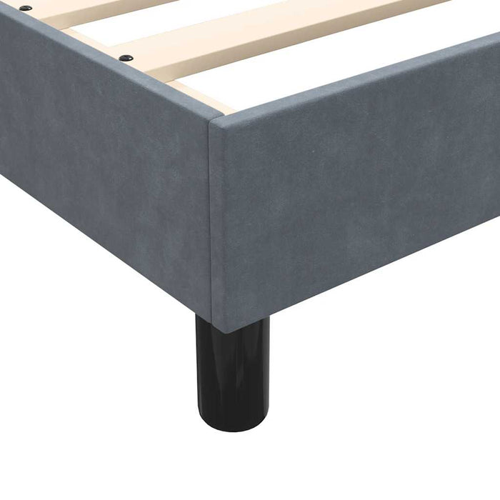 Pat box spring cu saltea, gri închis, 140x210 cm, catifea WALTI