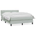 Pat box spring cu saltea, gri deschis, 160x210 cm, catifea - WALTI WALTI