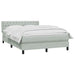 Pat box spring cu saltea, gri deschis, 160x210 cm, catifea - WALTI WALTI