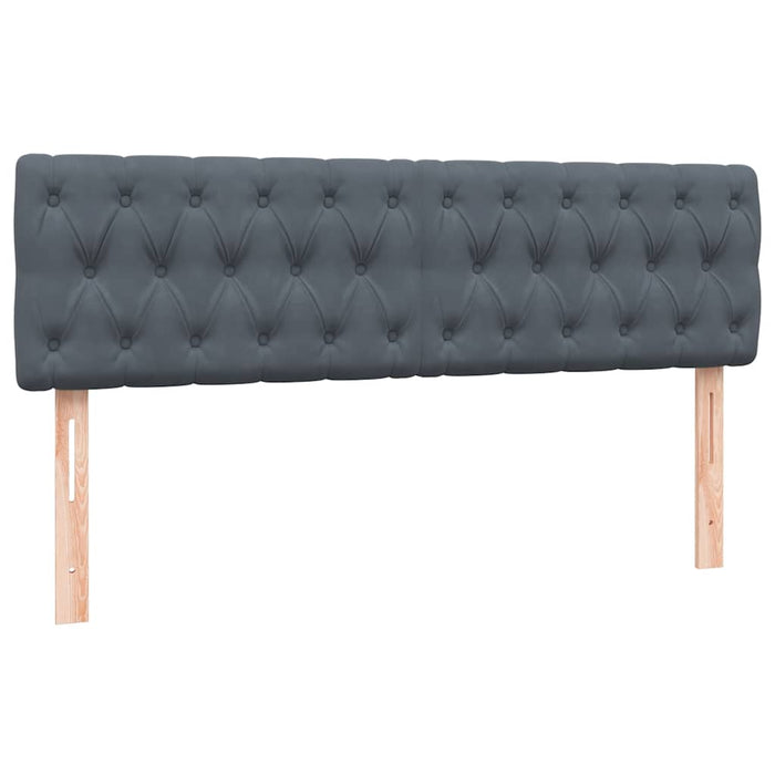 Pat box spring cu saltea, gri închis, 160x210 cm, catifea WALTI