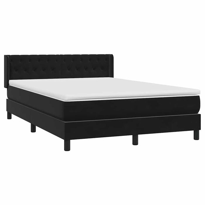 Pat box spring cu saltea, negru, 160x210 cm, catifea - WALTI WALTI
